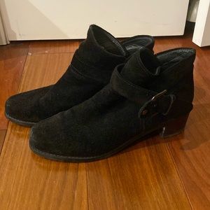 Stuart Weitzman Suede Buckle Booties 7.5M
